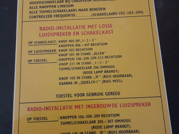 Radiotafel RT3600 Sticker
