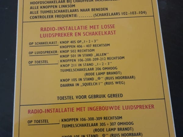 Radiotafel RT3600 Sticker